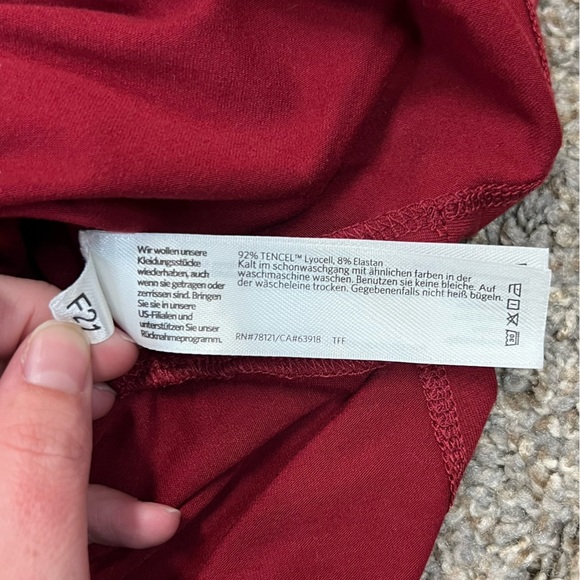 Eileen Fisher shirt Womens XXS red long sleeve v-neck tunic business casual - Picture 6 of 9